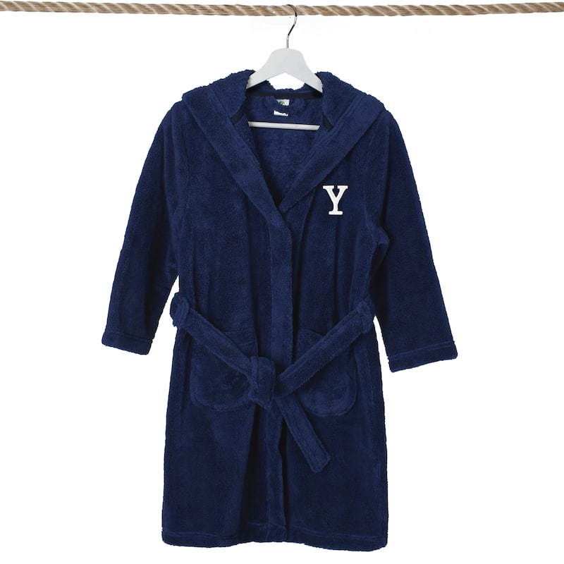 Sweet Kids 100% Polyester SUPER PLUSH Double Brushed Hooded Bathrobe with White Bookman Monogram