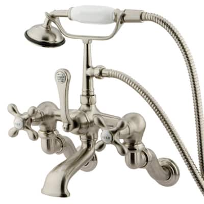 Elements Of Design Triple Handle Wall Mounted Clawfoot Tub Filler with