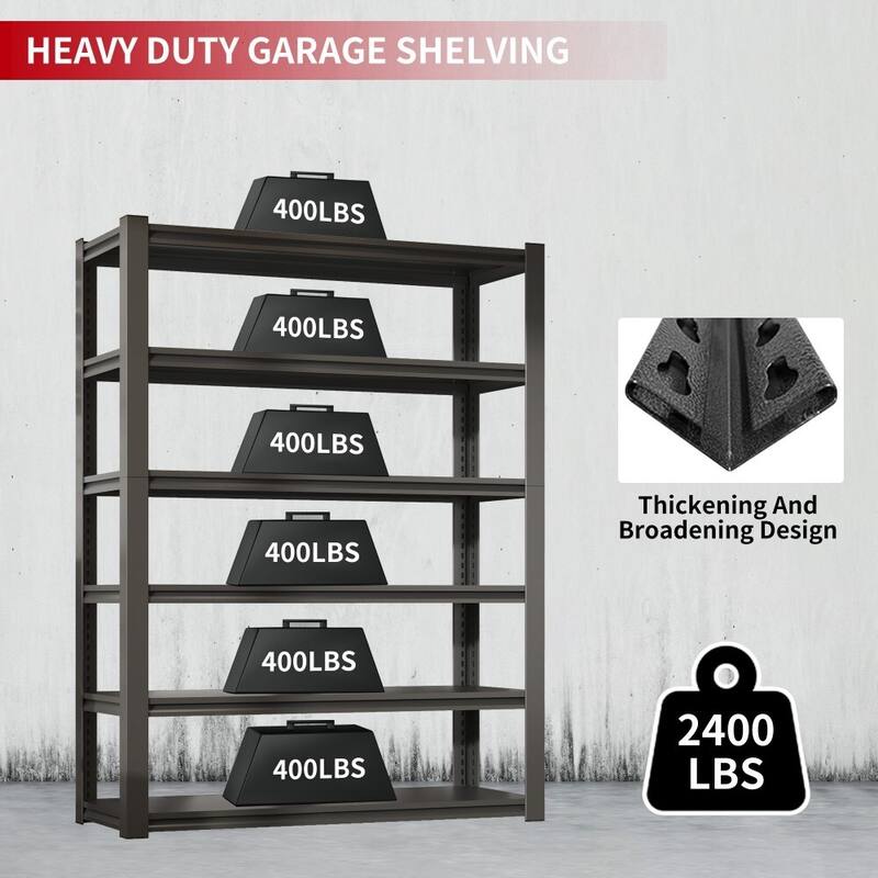 6 Tier Metal Storage Garage Shelving 2400LBS