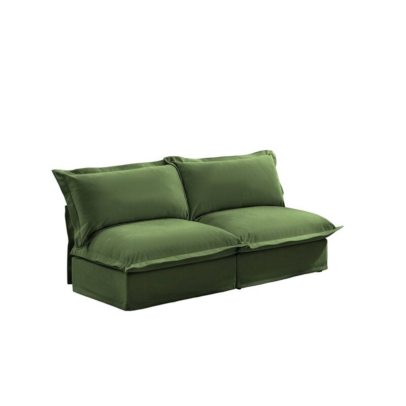 73.2" Chenille Modular 3-Seat Sofa with Removable Washable Covers And Multiple Pillows
