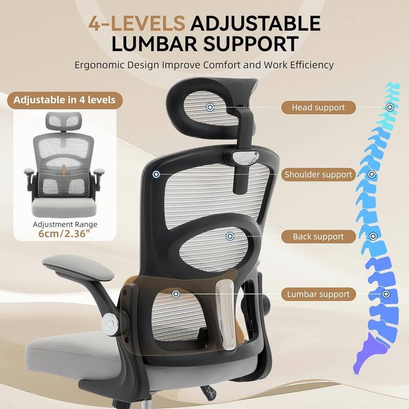 Ergonomic Desk Office Chair, High-Back Computer Gaming Chair for Home, Office, Gaming