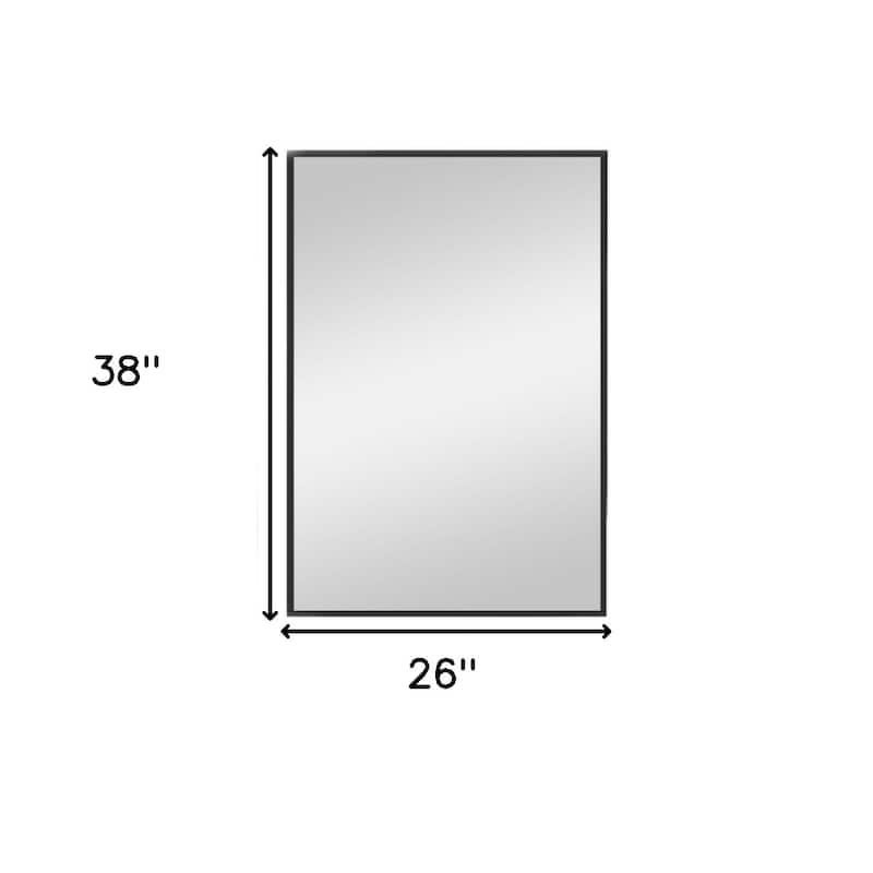 HomeRoots 32" Black Round Metal Framed Accent Mirror