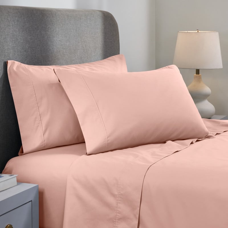 Superior Solid 1000-Thread Count Cotton Blend Deep Pocket Sheet Set - Full - Blush