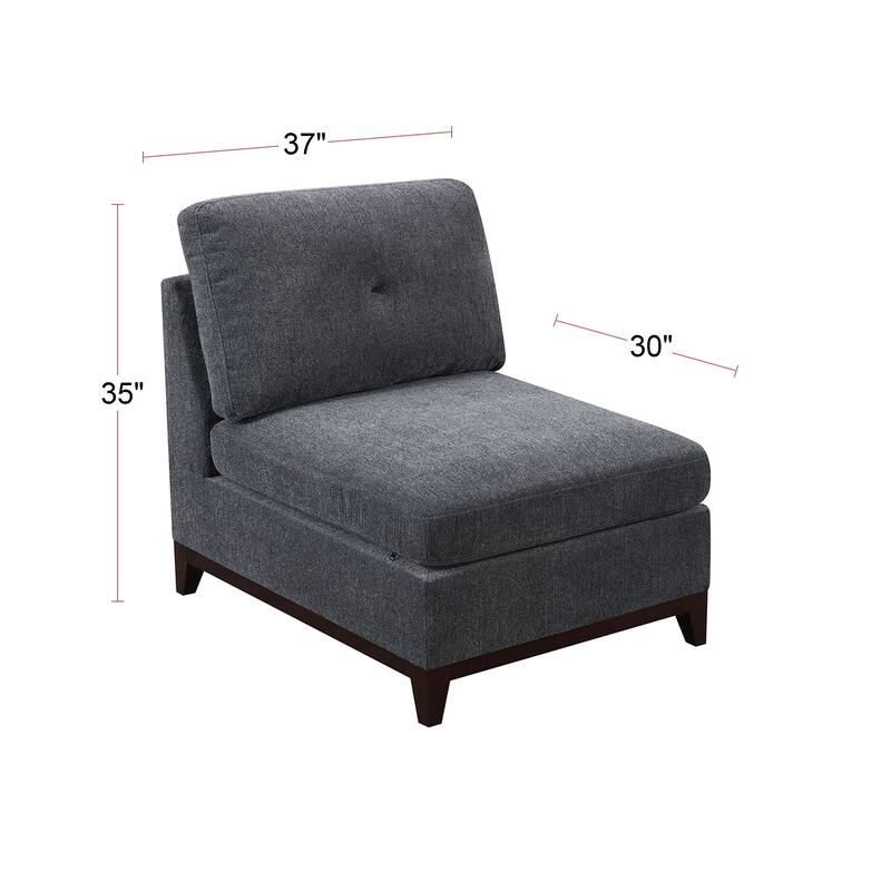 Ash Grey Chenille Sectional Modular