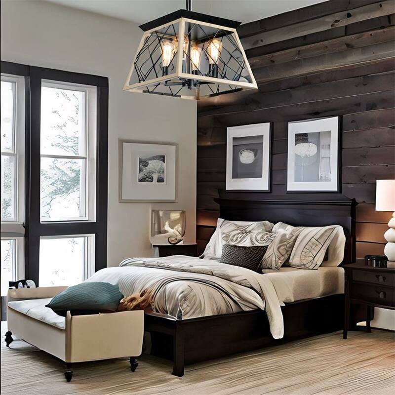 4-Light Chandeliers with Dimmable and Height Adjustable(No Bulbs)