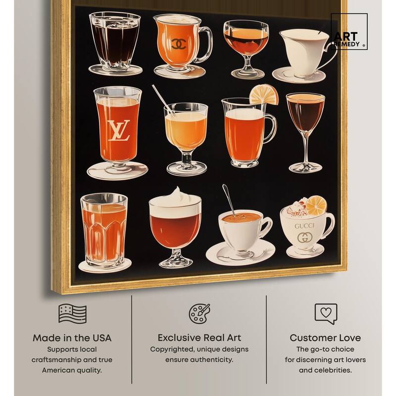 Glam Coffee Drink Collection Canvas by Art Remedy