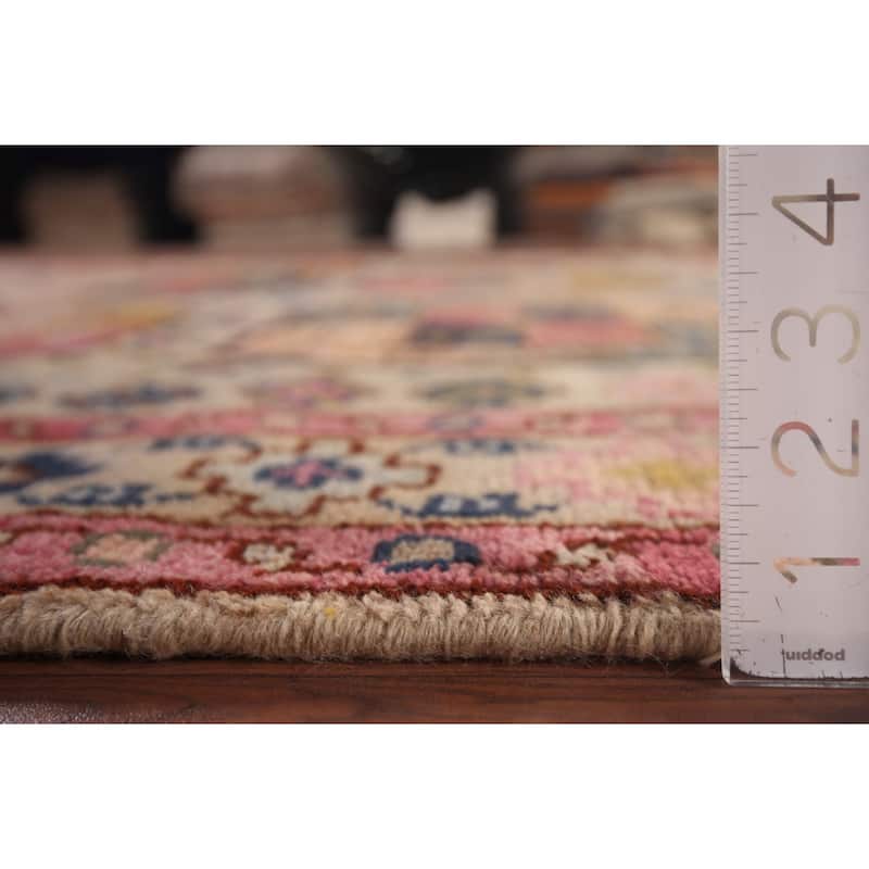 All-Over Geometric Khotan Indian Area Rug Hand-Knotted Wool Carpet - 7'10"x 10'1"