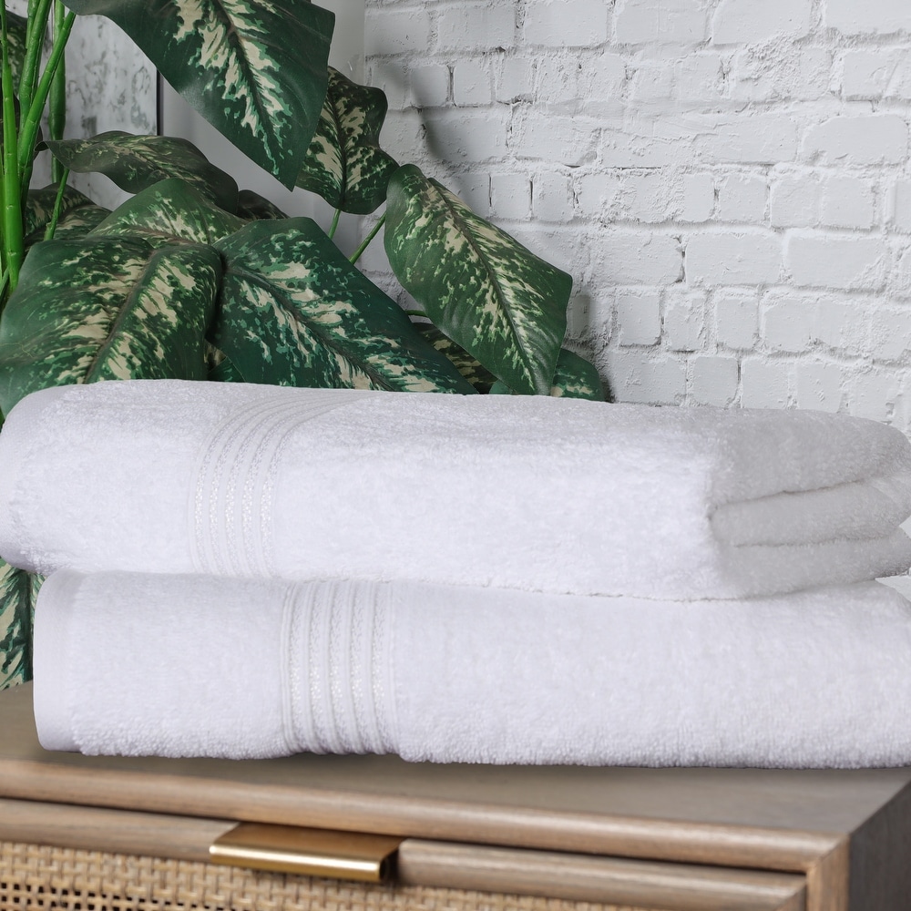 White Classic Luxury Aqua Bath Towel Set - Hotel Soft Cotton 2/Bath 2/Hand  4/Wash - 8 Piece