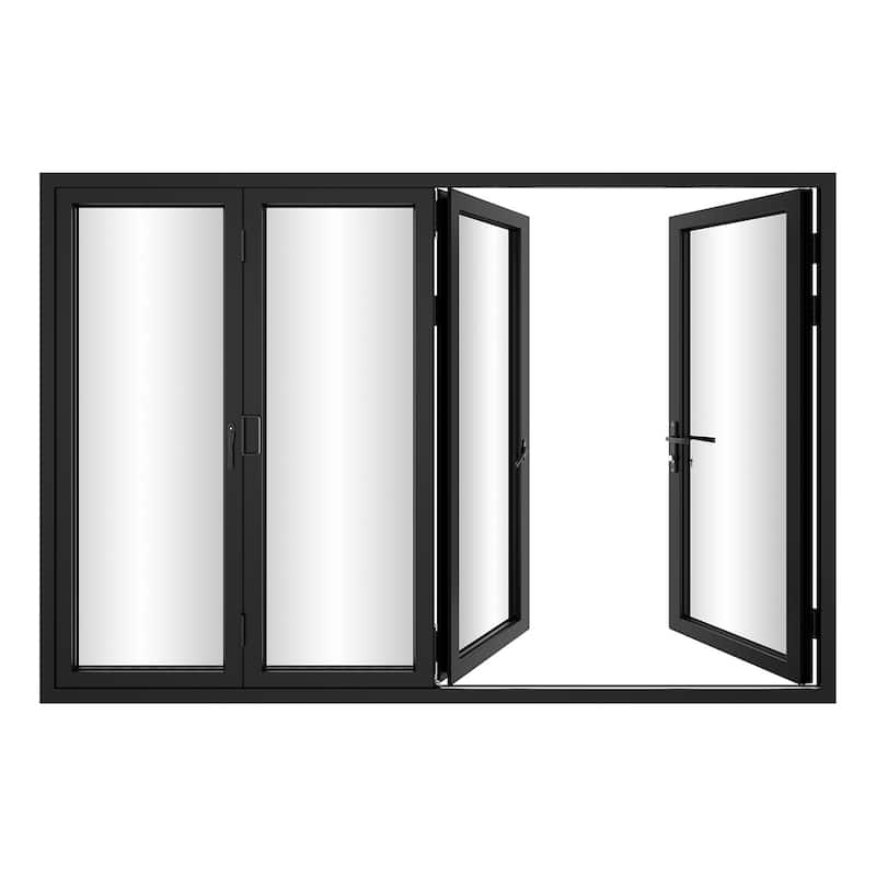 KaMic 120" x 96" 4-Panel Aluminum Patio Folding Door Left to Right-Outswing
