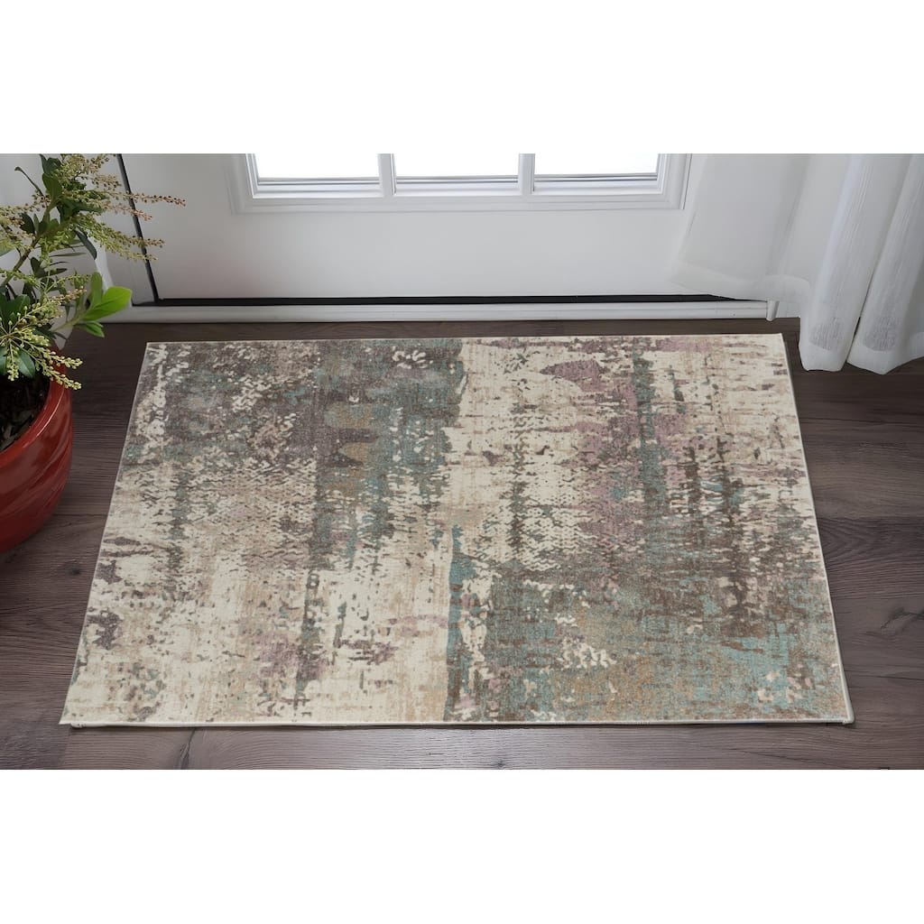 HomeRoots Abstract Industrial Rectangle Area Rug