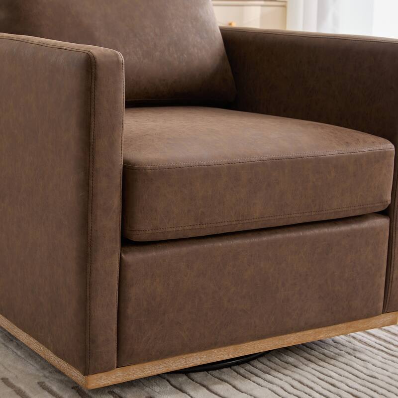 30.7"W Upholstered Square Swivel Accent Chair and Comfy Accent Single Sofa Chair, 360 Degree Club Chair
