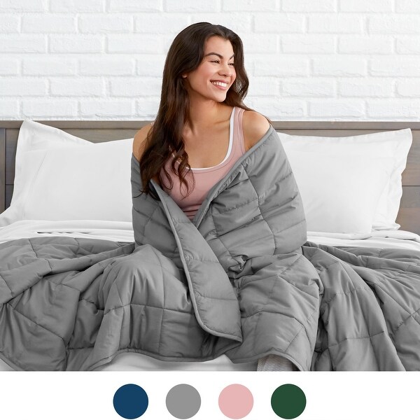 Bare Home 100% Cotton Weighted Sensory Blanket Nontoxic Glass Beads