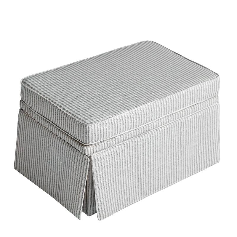 2 Set Rectangle Chenille Upholstered Storage Ottoman