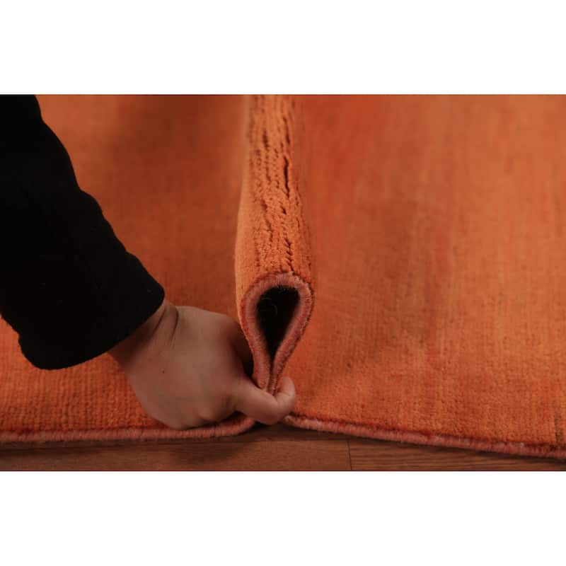 Orange Gabbeh Modern Oriental Rug Handmade Wool Carpet - 4'9" x 6'5"