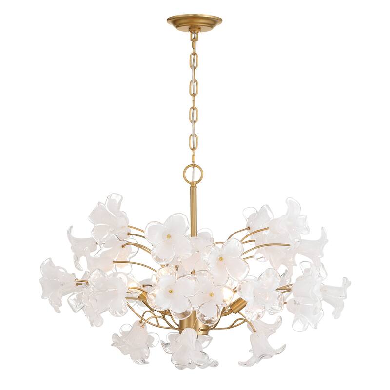 Metropolitan N2226 Bloome 6 Light 29" Wide Abstract Chandelier