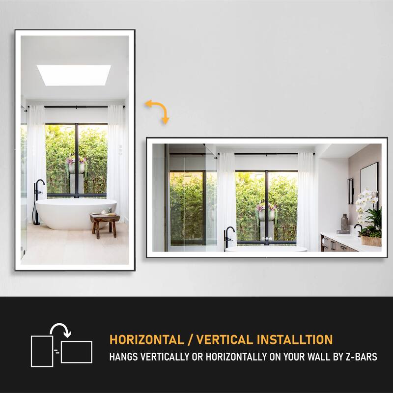 Wall Mounted Bathroom Heavy Duty Framed LED Mirror With bright light And And Memory Function