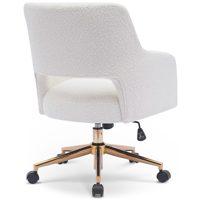Boucle Upholstered Office/ Desk Chair - Swivel/ Adjustable Height (Set of 2)