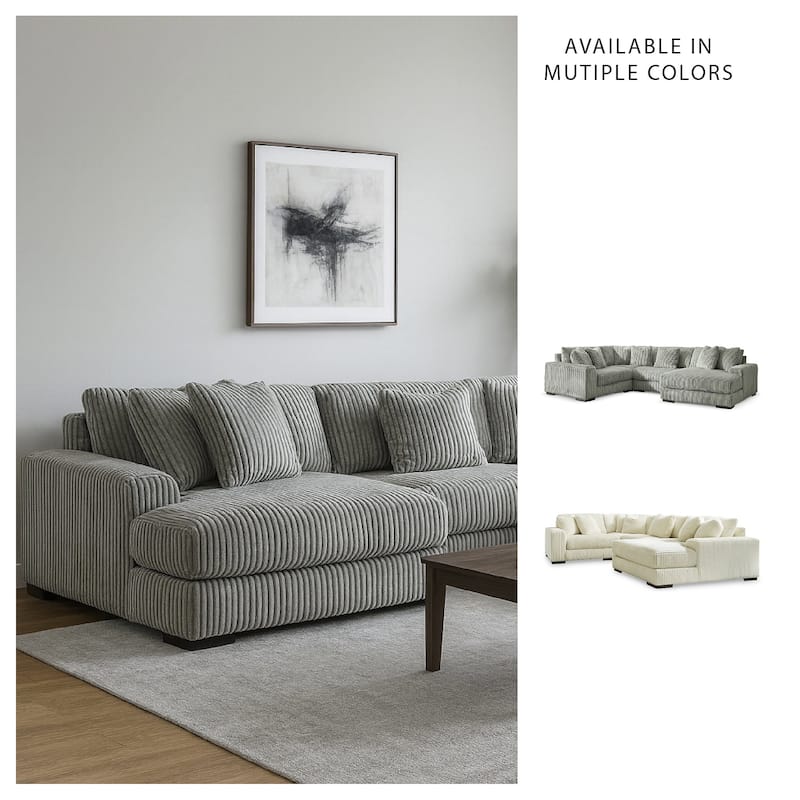 Signature Design by Ashley Lindyn 4-Piece Sectional with Chaise - 133"W x 92"D x 38"H