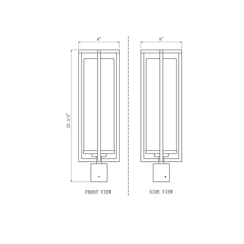 Aura 1 Light Outdoor Post Mount Fixture in Black