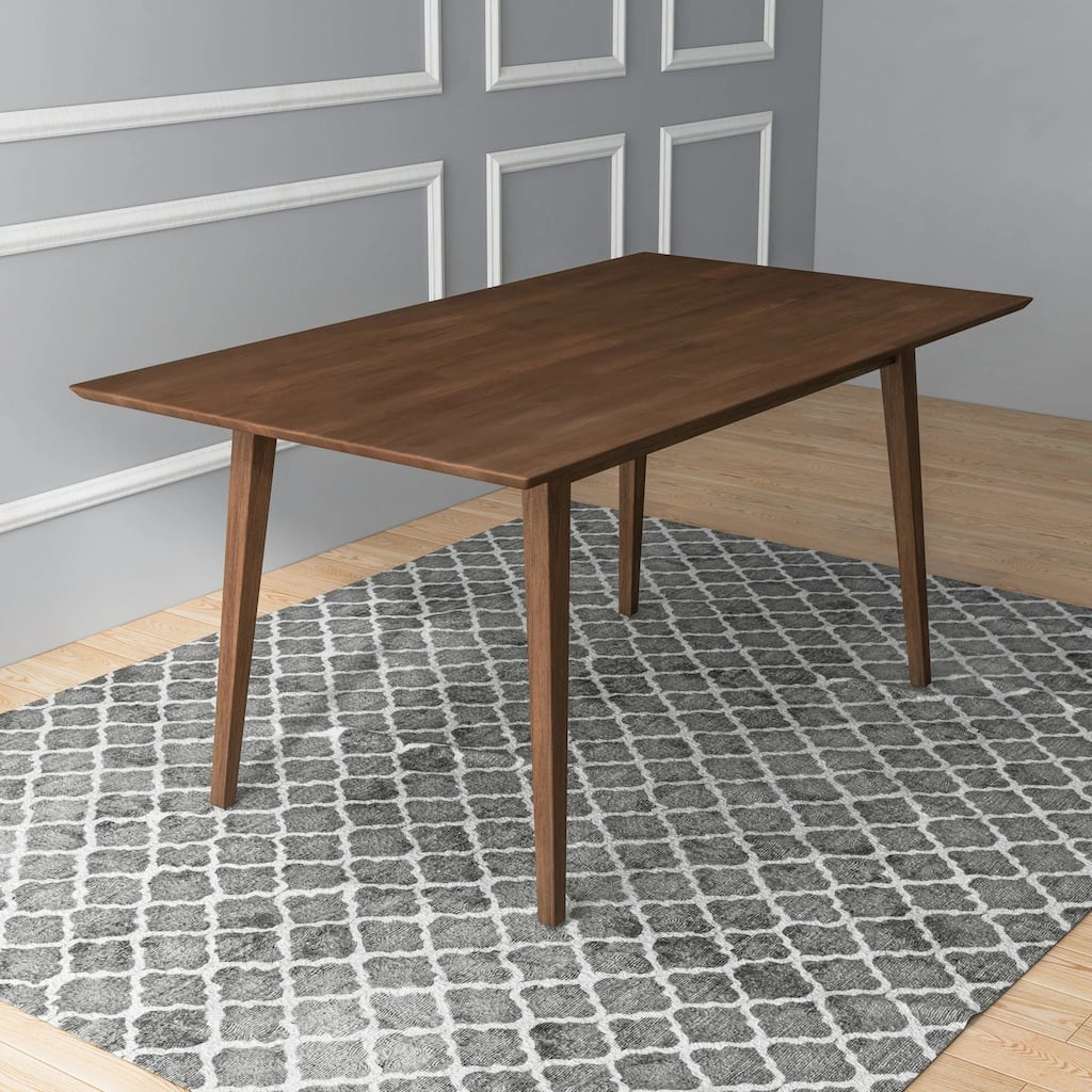 GDFStudio - Mary Modern 47" Rectangular Solid Wood Dining Table with Beveled Edges