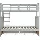 preview thumbnail 32 of 47, Twin Over Full Bunk Bed with Storage Drawers, Ladder, and Safety Guard Rails