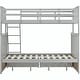 preview thumbnail 10 of 18, Twin Over Full Bunk Bed with Storage Drawers, Wooden Bunk Bed with Ladder and Safety Guard Rails