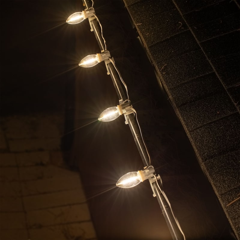 25 Foot C9 LED Transparent Outdoor Christmas String Light Set