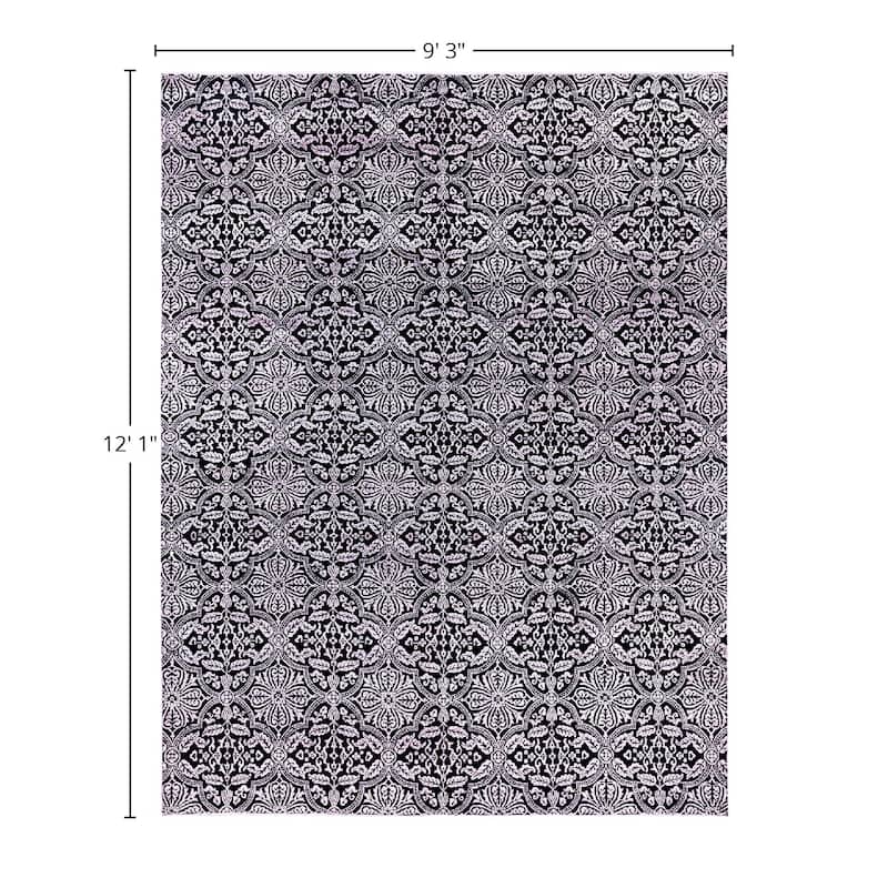 Ikat One-of-a-Kind Hand-Knotted Area Rug, Blue - 9' 3" x 12' 1"