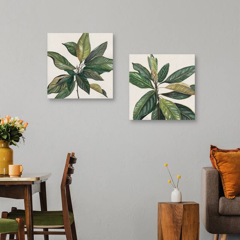 Magnolia Leaves I, Magnolia Leaves II by Carol Robinson Canvas Art Prints
