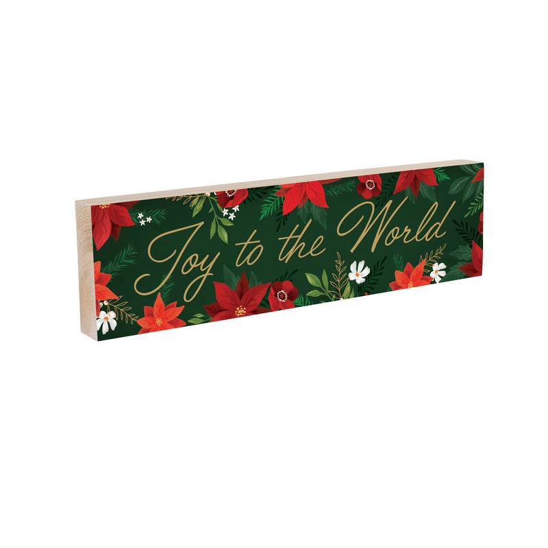 Holiday Mantel Sign - "Joy to the World" - 18" x 5" - Multicolor