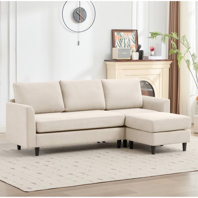 Snow Velvet Sectional Sofa