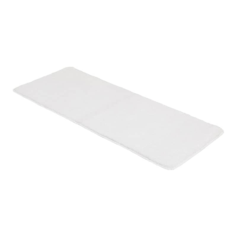 Microfiber Polyester Double Sink Bath Mat Runner - 48"L x 20"W - Pure White