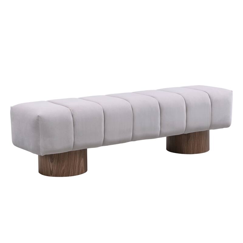 Light Gray No-Assembly Dining Ottoman Bench