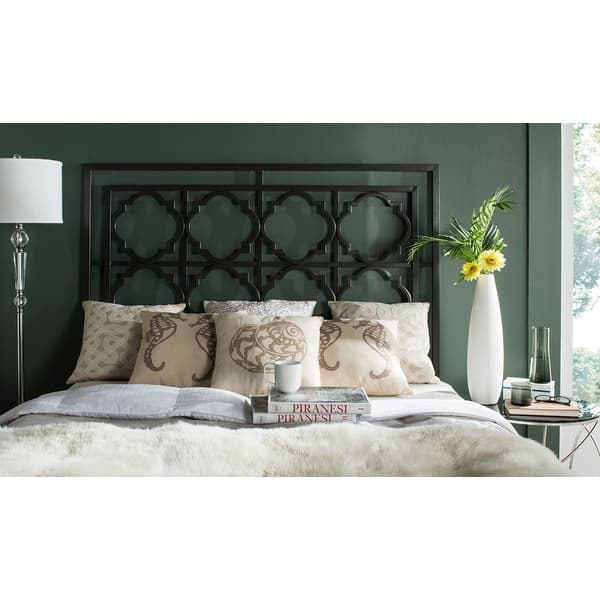 slide 1 of 1, SAFAVIEH Silva Black Metal Geometric Headboard (Full)