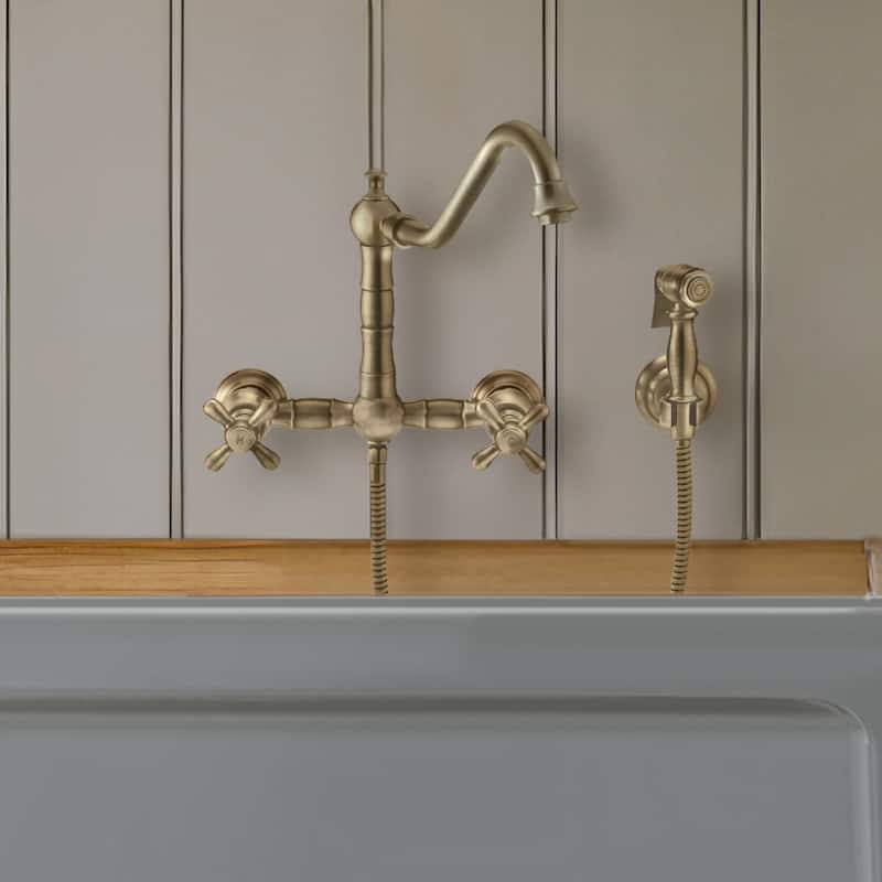Whitehaus WHKWCR3-9402-NT Vintage III Plus 1.5 GPM Wall Mounted Bridge
