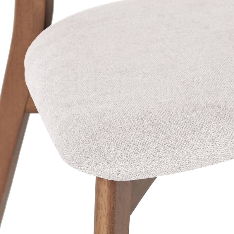 Chazz Mid-Century Modern Upholstered Rubberwood Dining Chairs (Set of 2) by Christopher Knight Home