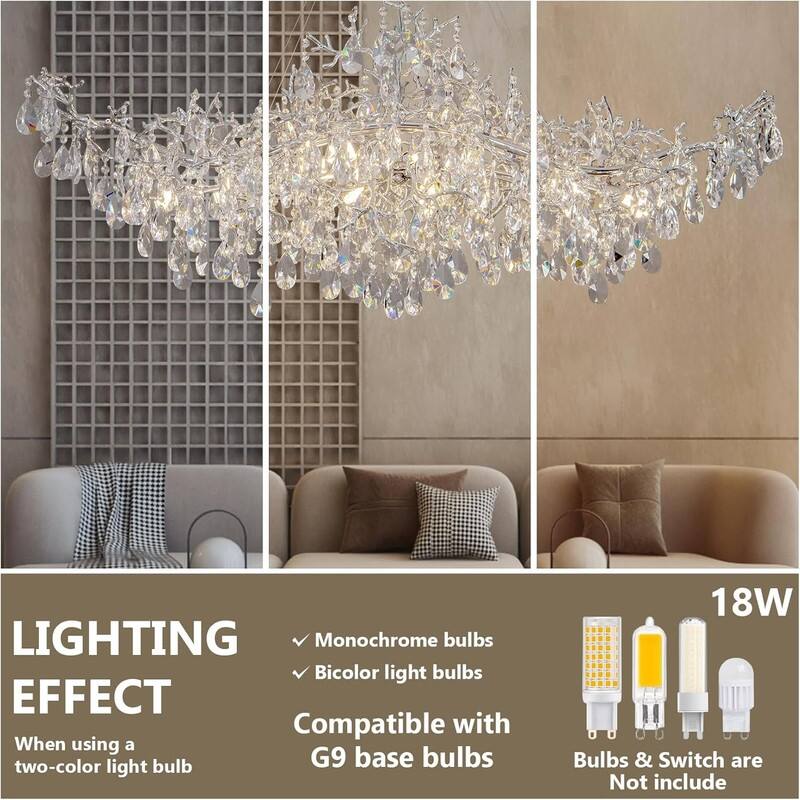 KAYLA 47.2" 14-Lights Gold Luxury Crystal Linear Chandelier - N/A