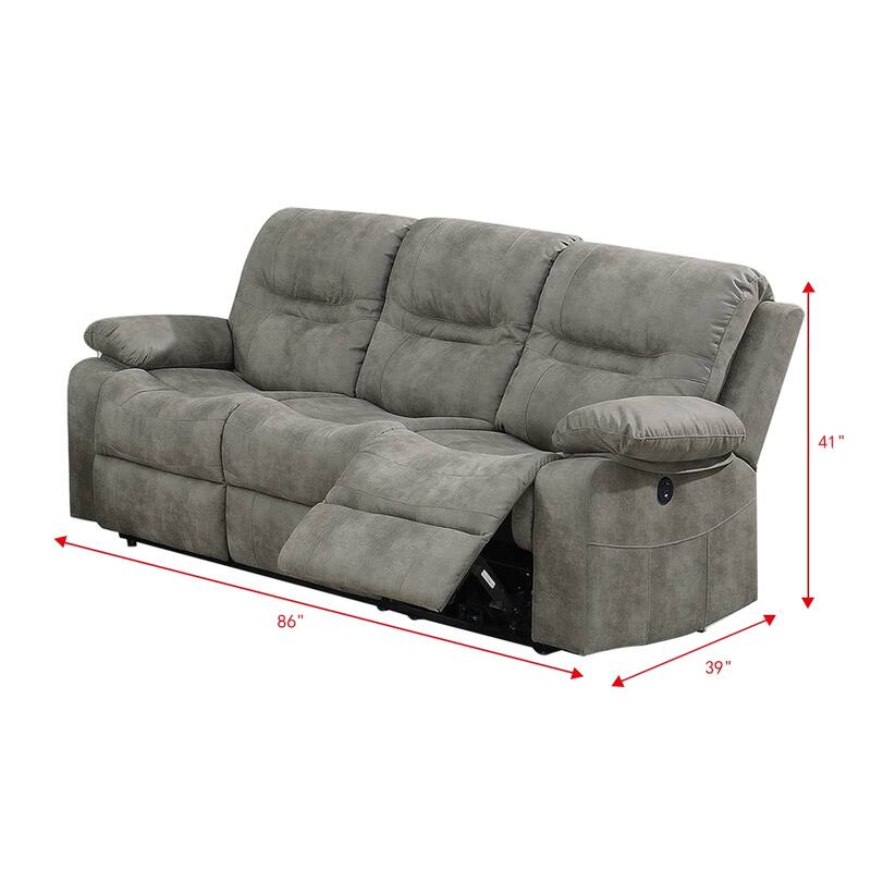 Breathable Leatherette Power Sofa
