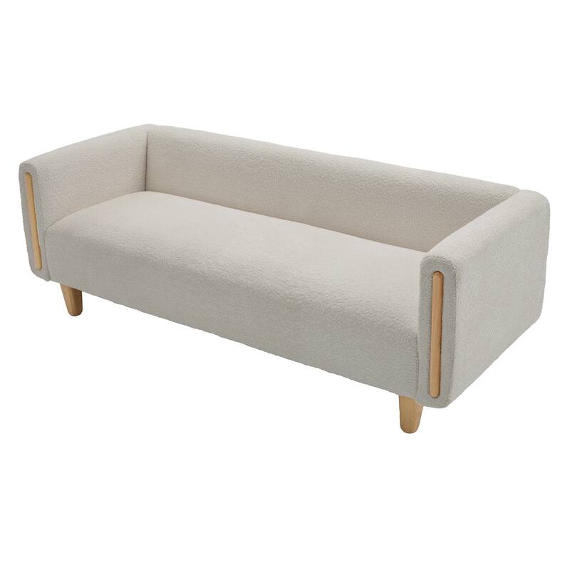 Christopher Knight Home - Soft Upholstered 78.7" 3-Seater Sofa with Rubberwood Legs