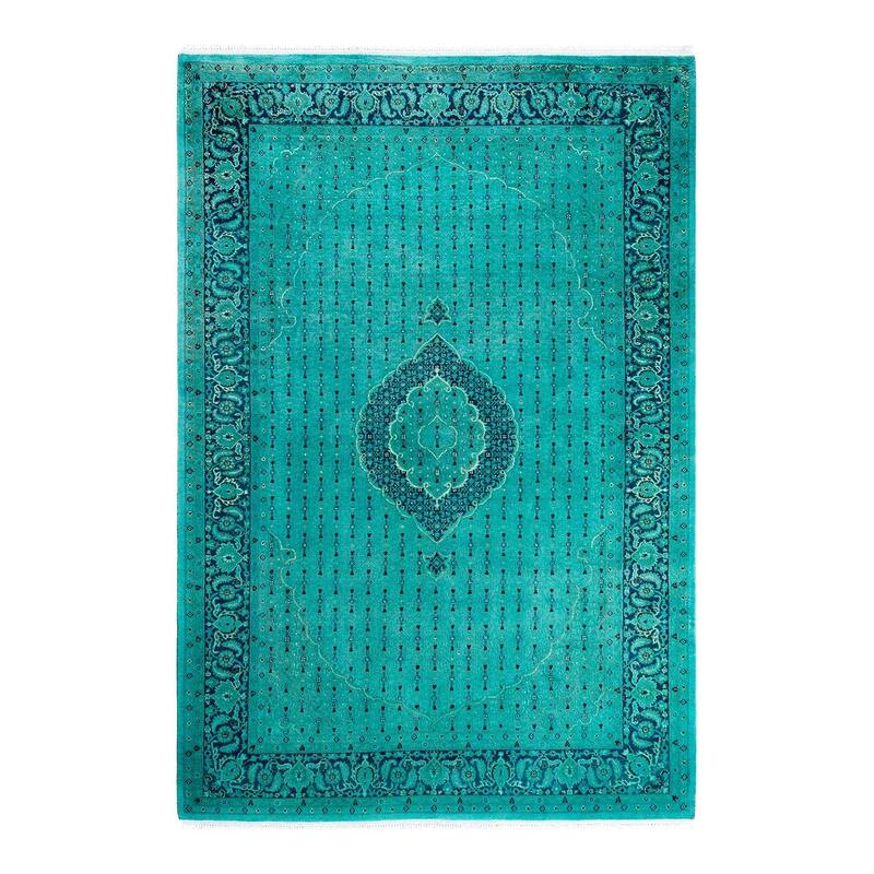 Contemporary Overdyed Wool Hand Knotted Area Rug - 6' 2" x 9' 2"