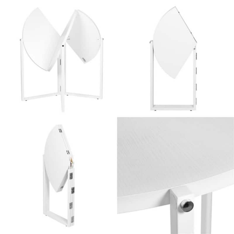 43" Trifold Multi-Use Round Table, White Carrera