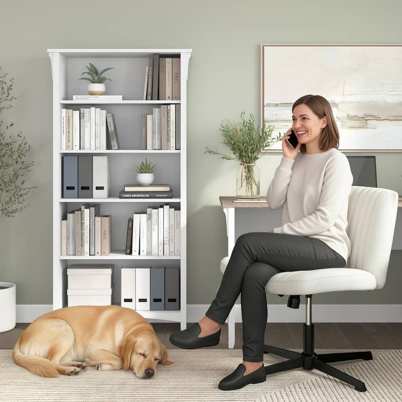 Bush Furniture Salinas Tall 5 Shelf Bookcase with Adjustable Shelves