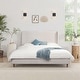 preview thumbnail 5 of 94, Upholstered Platform Bed with Curve-Shaped Design Headboard