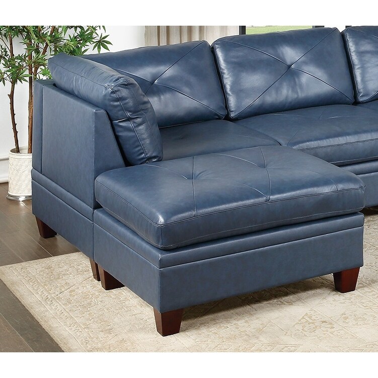 Leather sectional outlet couch with ottoman