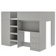 preview thumbnail 4 of 10, Beige Full Size Loft Bed with Wardrobe, Desk, and Storage