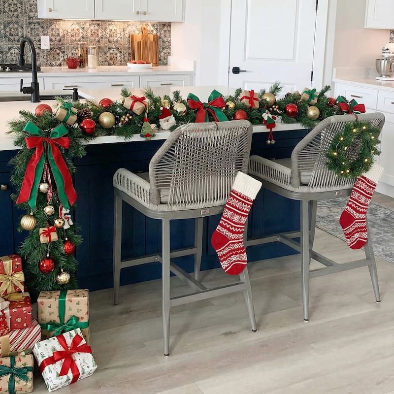 PURPLE LEAF 2 Set of Modern Bar Stool with Backrest and Arm,Upholstered Chair and Aluminum Legs