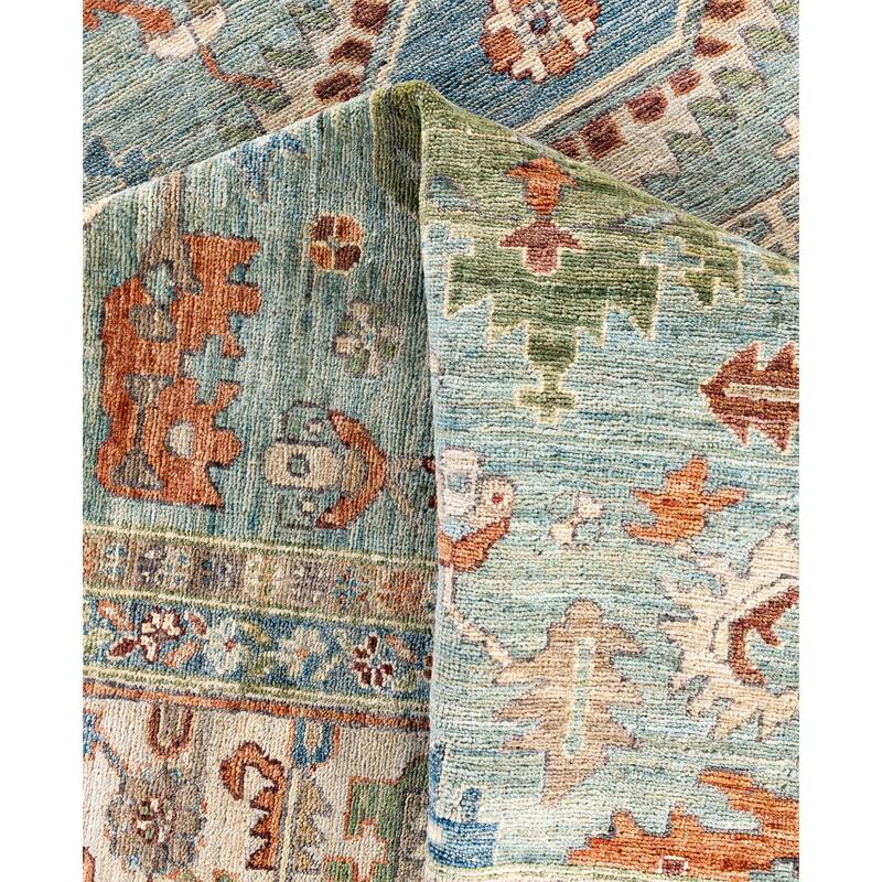 Serapi One-of-a-Kind Hand-Knotted Area Rug - Green - 9' 3" x 11' 10"