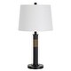 preview thumbnail 1 of 3, 26 Inch Metal Table Lamp, Dimmer, Fabric Shade, Bronze, Black - 30.9 L X 14 W X 26 H