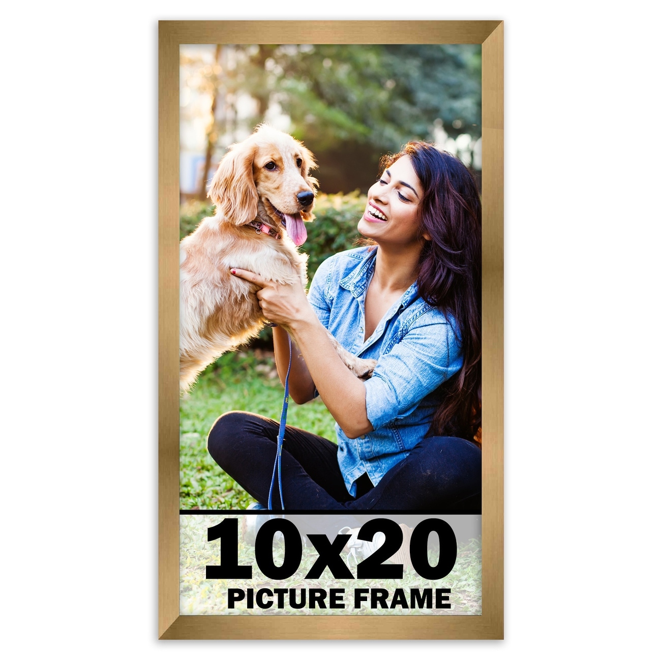 10x20 Traditional Black Complete Wood Picture Frame with UV