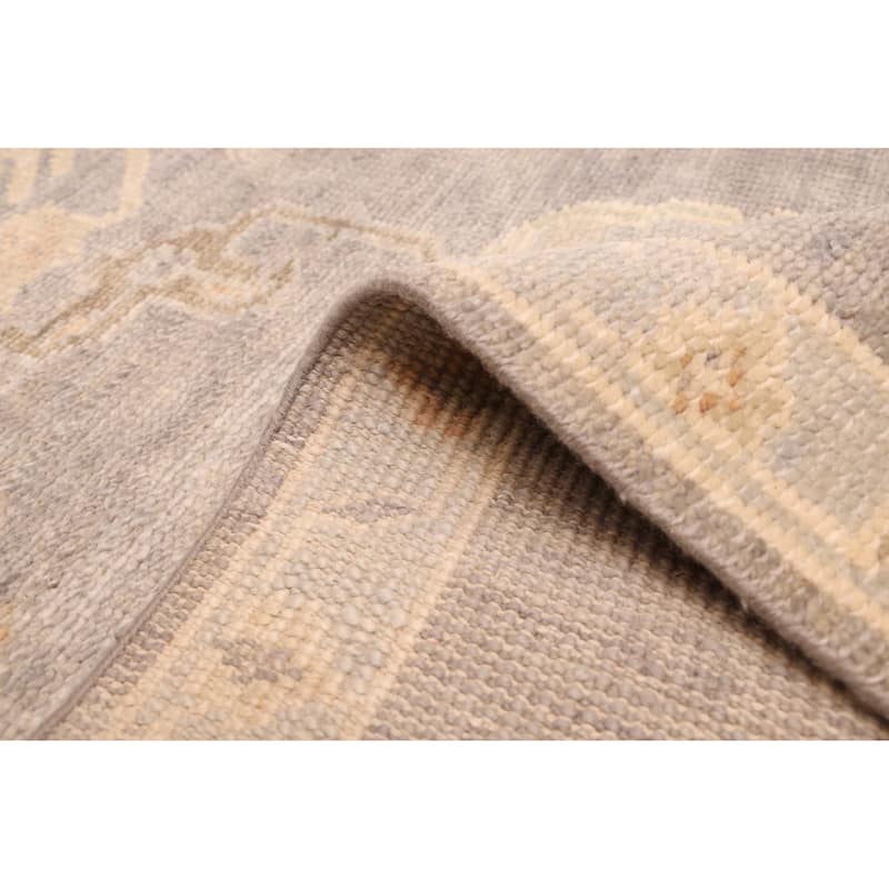 ECARPETGALLERY Hand-knotted Kavya Oushak Dark Grey Wool Rug - 8'10 x 11'8